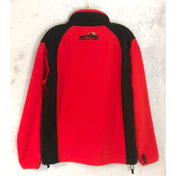 Daytona International Speedway Full-Zip Jacket Sweater Red/Black Oversized Small - Picture 2 of 9
